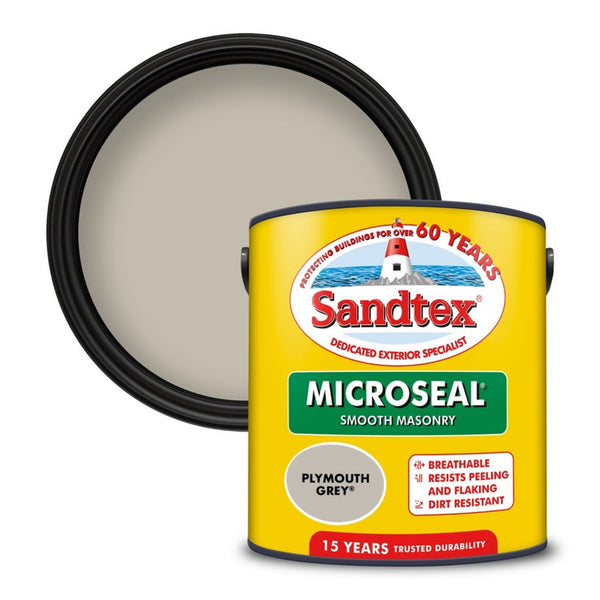 Sandtex Smooth Masonry Paint 2.5L tin in Plymouth Grey
