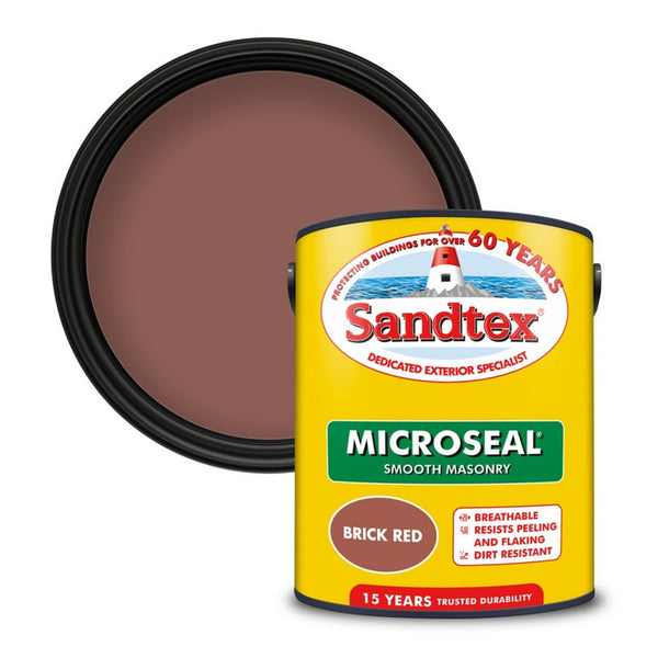 Sandtex Smooth Masonry Paint 5L in Brick Red