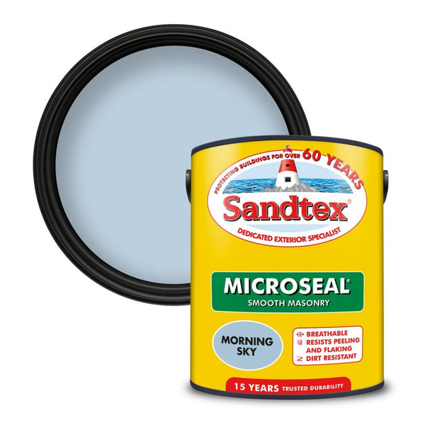 Sandtex Smooth Masonry Paint 5L tin in Morning Sky