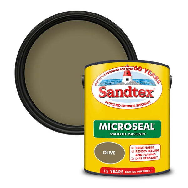Sandtex Smooth Masonry Paint 5L Olive tin