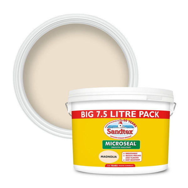 Sandtex Smooth Masonry Paint 7.5L tin in Magnolia