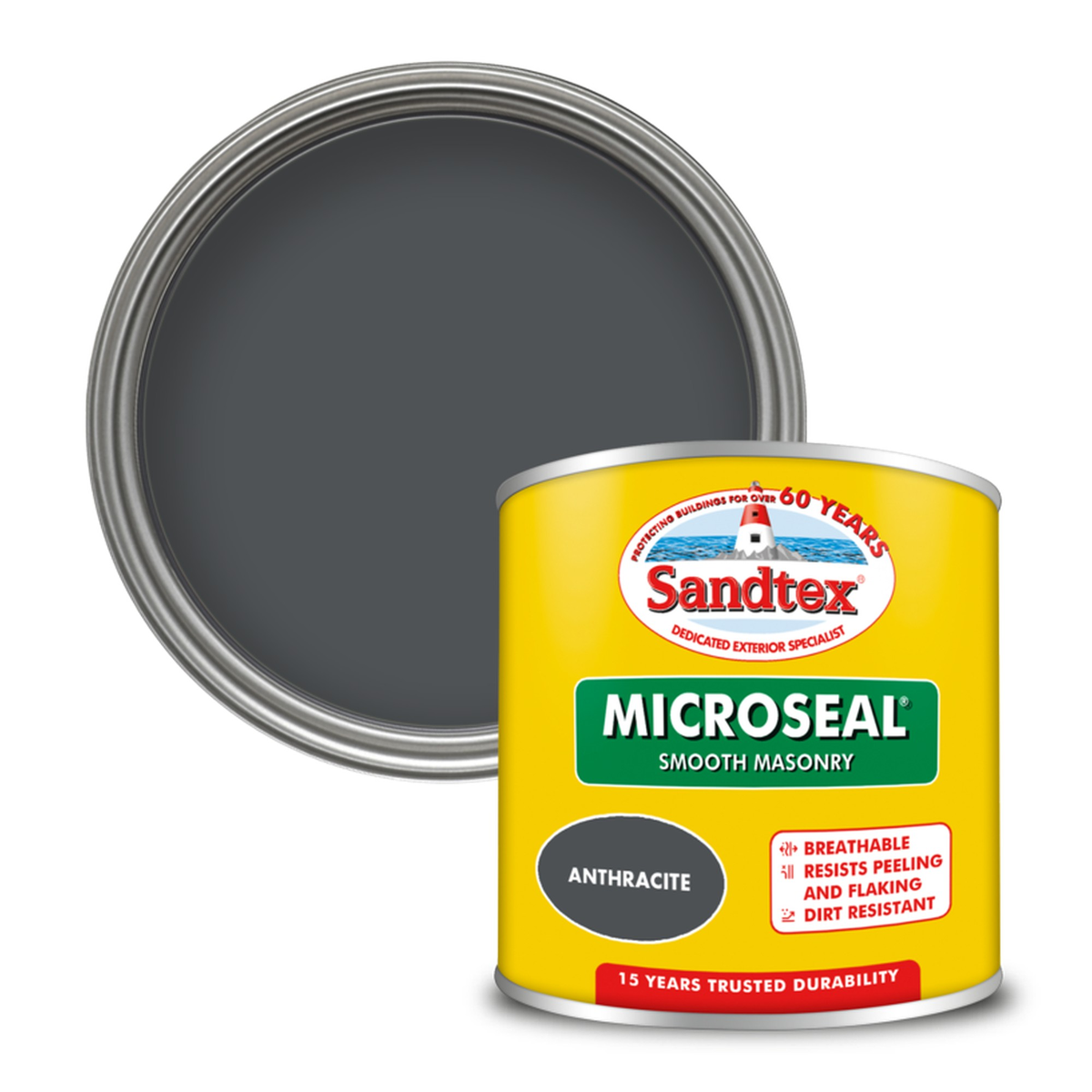 Sandtex Smooth Masonry Paint 150ml tester in Anthracite