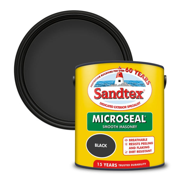 Sandtex Smooth Masonry Paint Black 2.5L tin