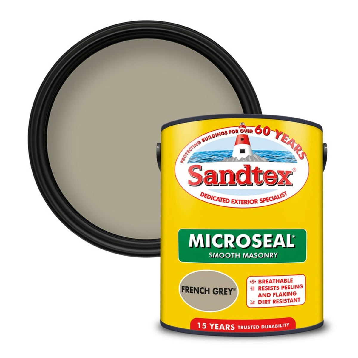 Sandtex Smooth Masonry Paint 5L French Grey