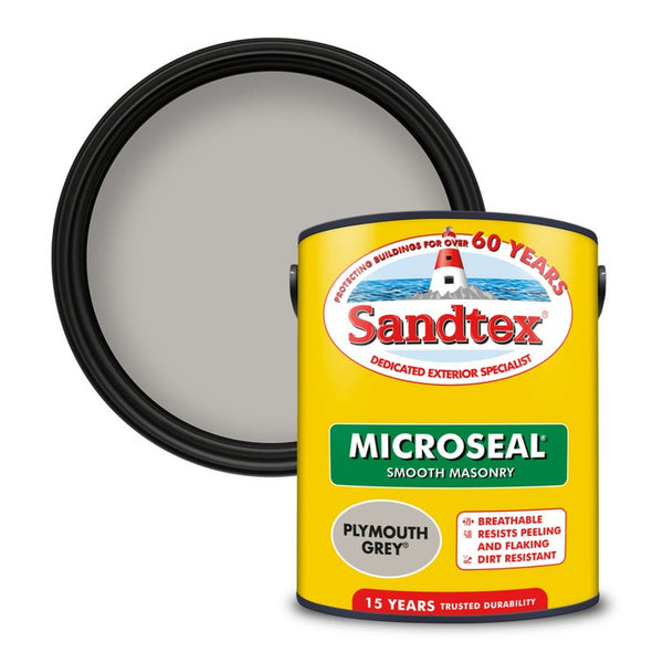 Sandtex Smooth Masonry Paint 5L Plymouth Grey