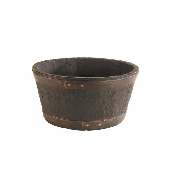 Sankey round oak effect barrel planter 49cm