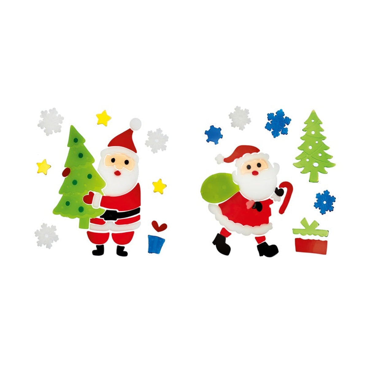 Santa Scene Jelly Window Clings - 20cm