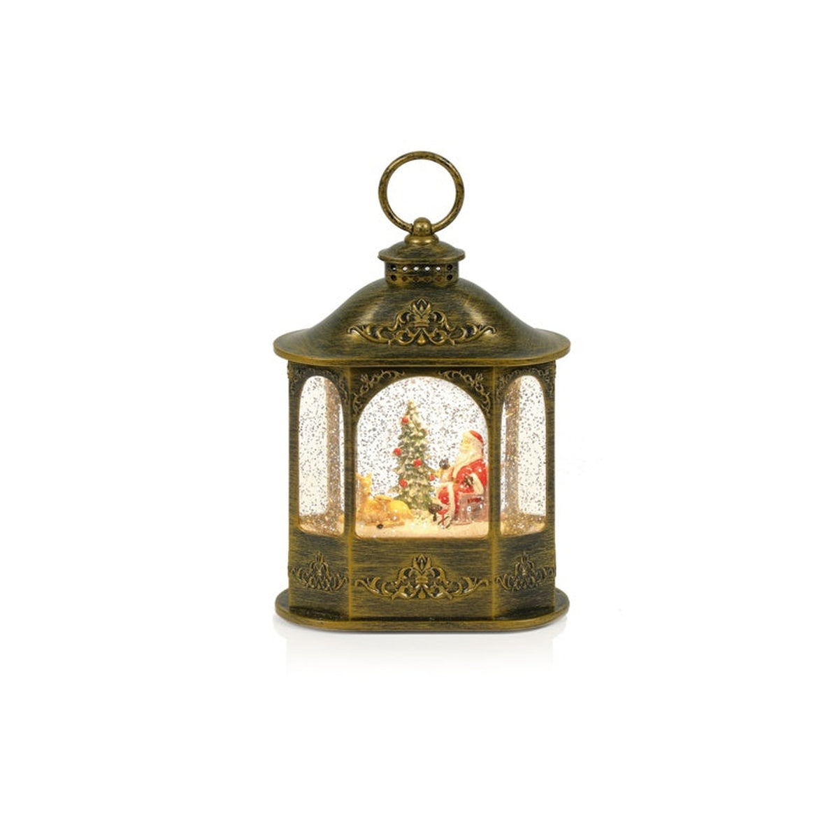 Santa Tree Water Spinner Lantern Warm White LEDs - 21.3cm