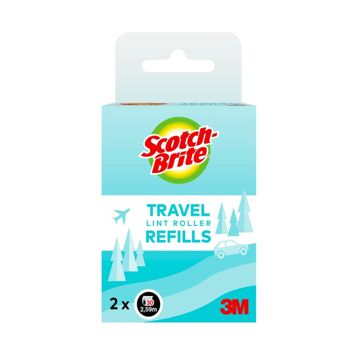 Scotch-Brite Travel Lint Roller refills 2 x 30 sheets