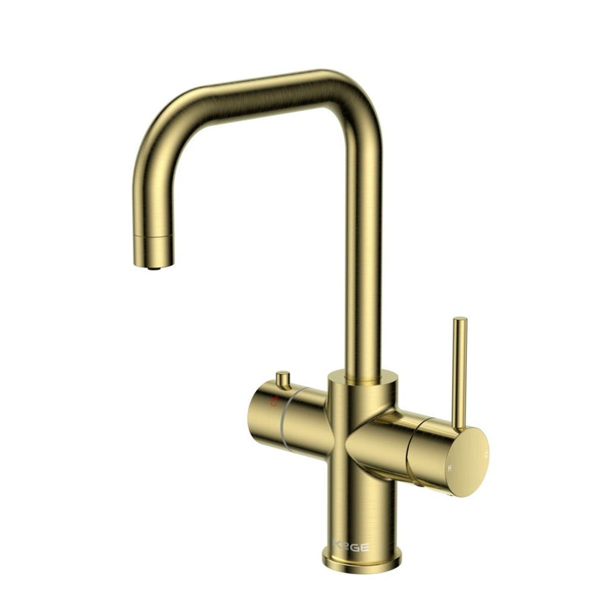 Scudo 3 in 1 boiling water tap with D spout in brass, view 2