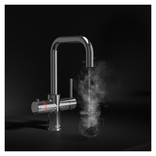 Scudo 3 in 1 boiling water tap in chrome with D spout