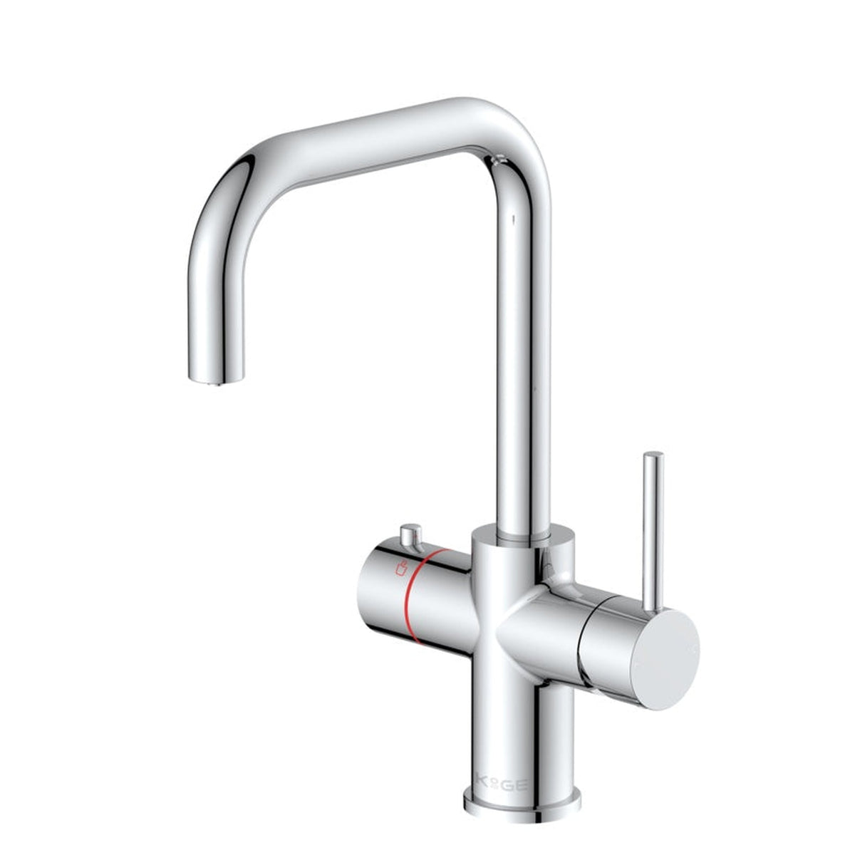 Scudo 3 in 1 boiling water tap in chrome with D spout, view 2