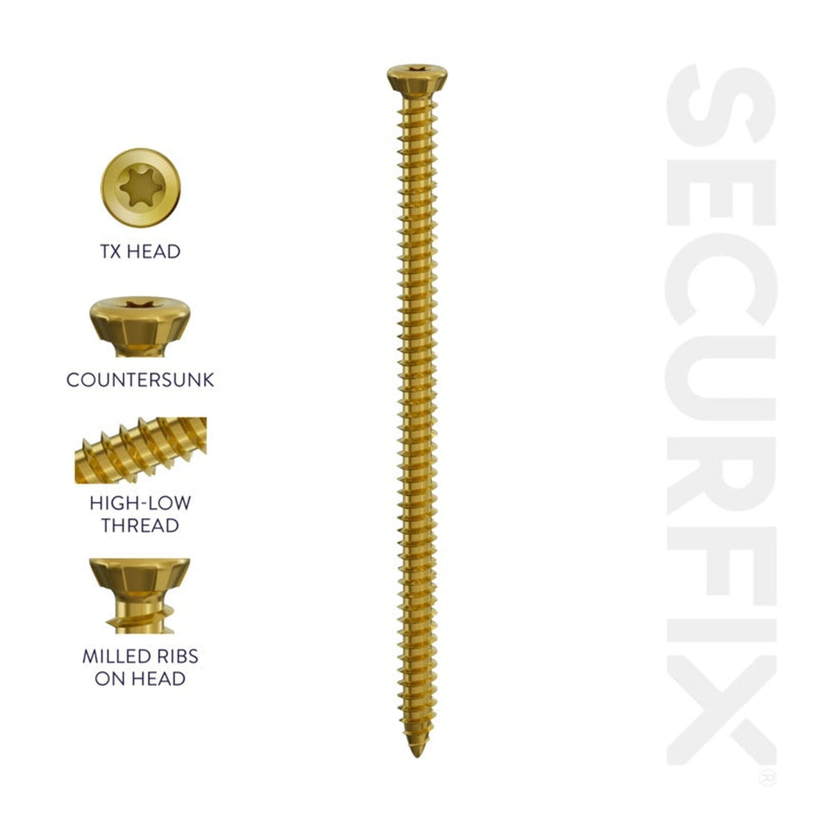 Securfix 7.5 x 132mm concrete frame screws, pack of 10