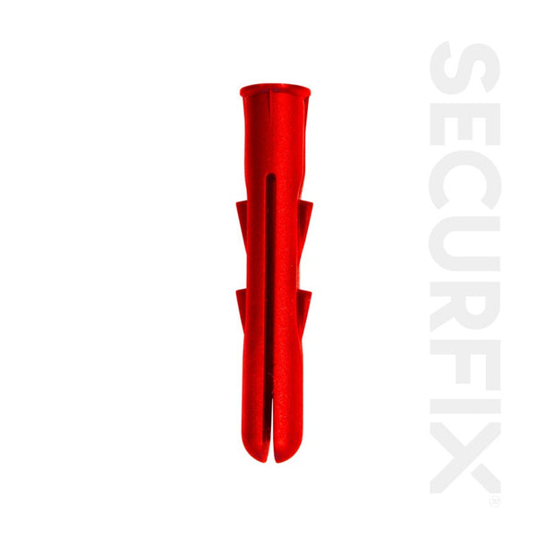 Securfix pack of 100 red general purpose wall plugs
