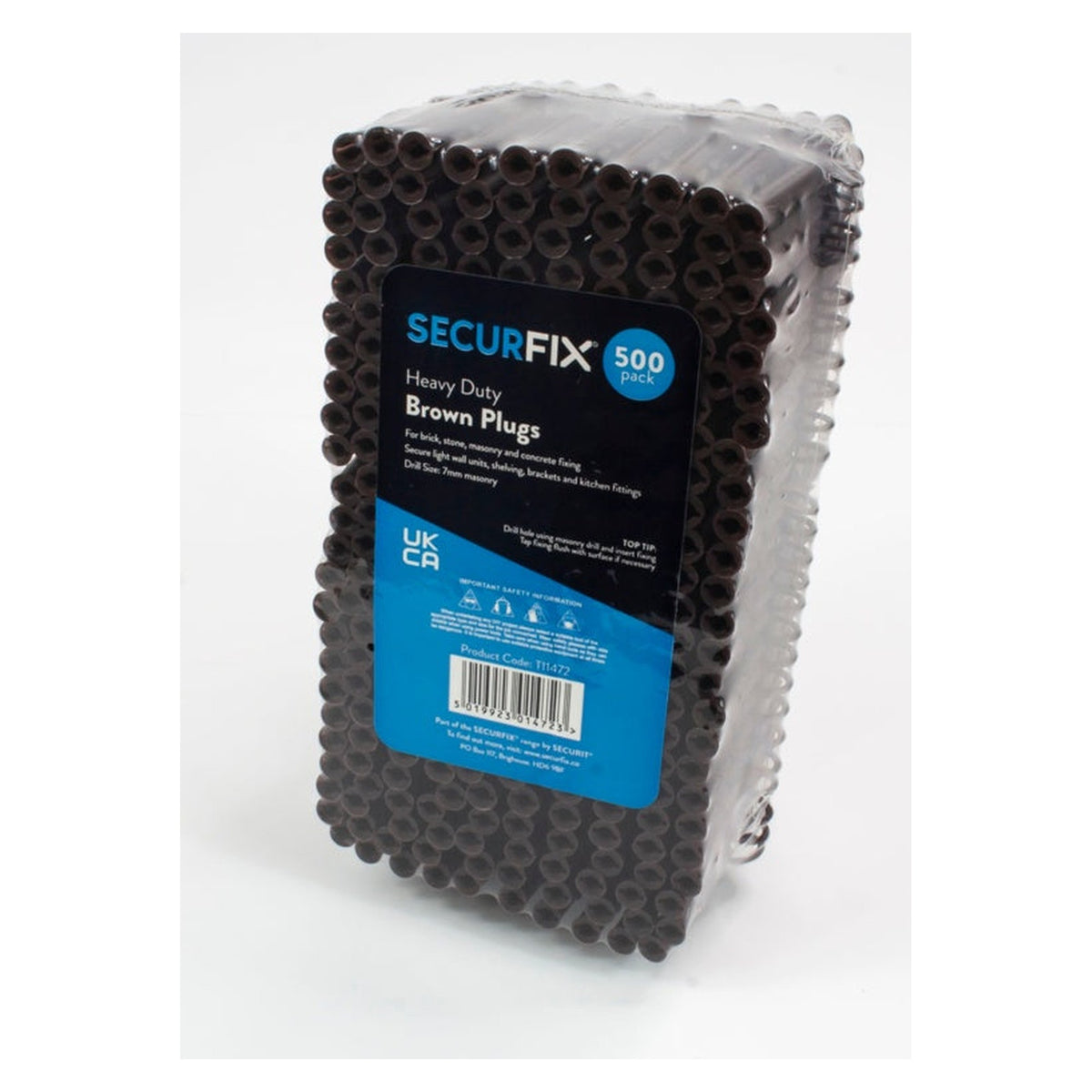 Securfix heavy duty brown wall plugs pack of 500, view 2