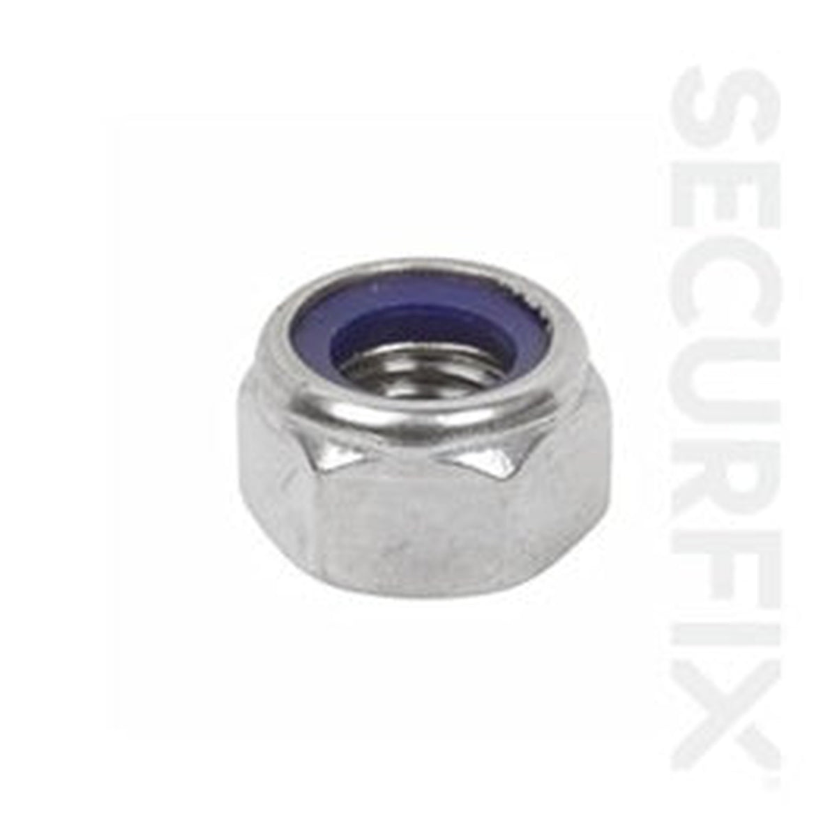 Pack of 100 Securfix M10 zinc plated nylon locking nuts