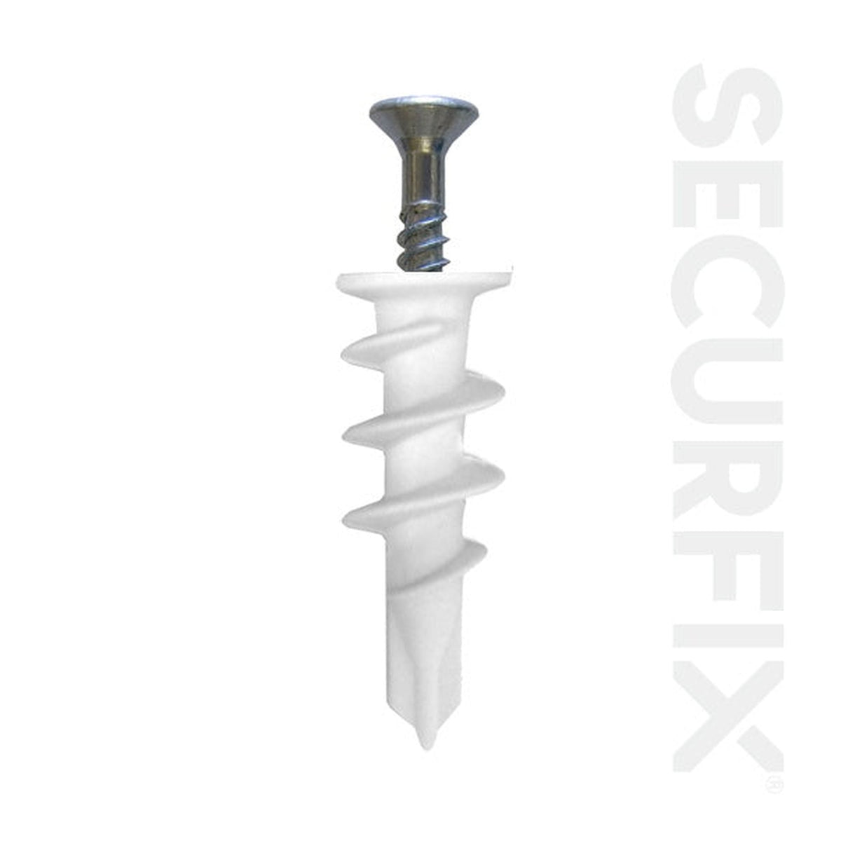 Pack of 20 Securfix nylon plasterboard anchors with screws