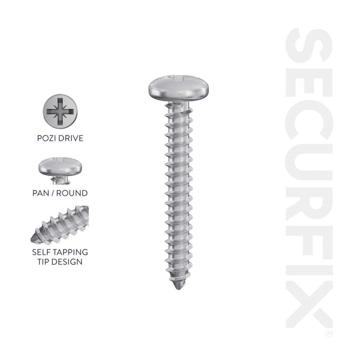 Pack of 200 Securfix 4.0 x 20mm self tapping screws