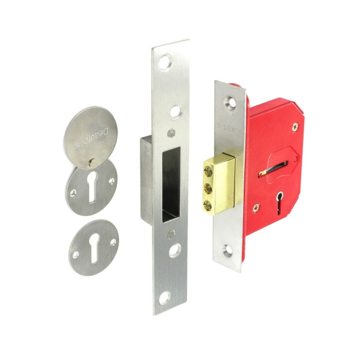 Securit 63mm 5 lever nickel plated deadlock