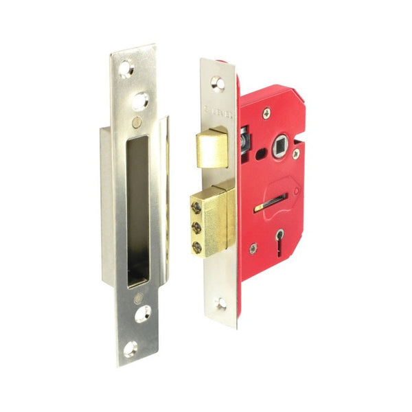 Securit 5 lever nickel plated mortice sashlock 63mm