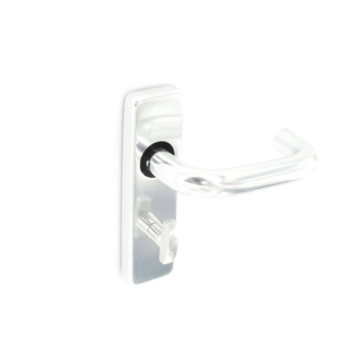 Securit polished aluminium bathroom door handles, pair, 150mm
