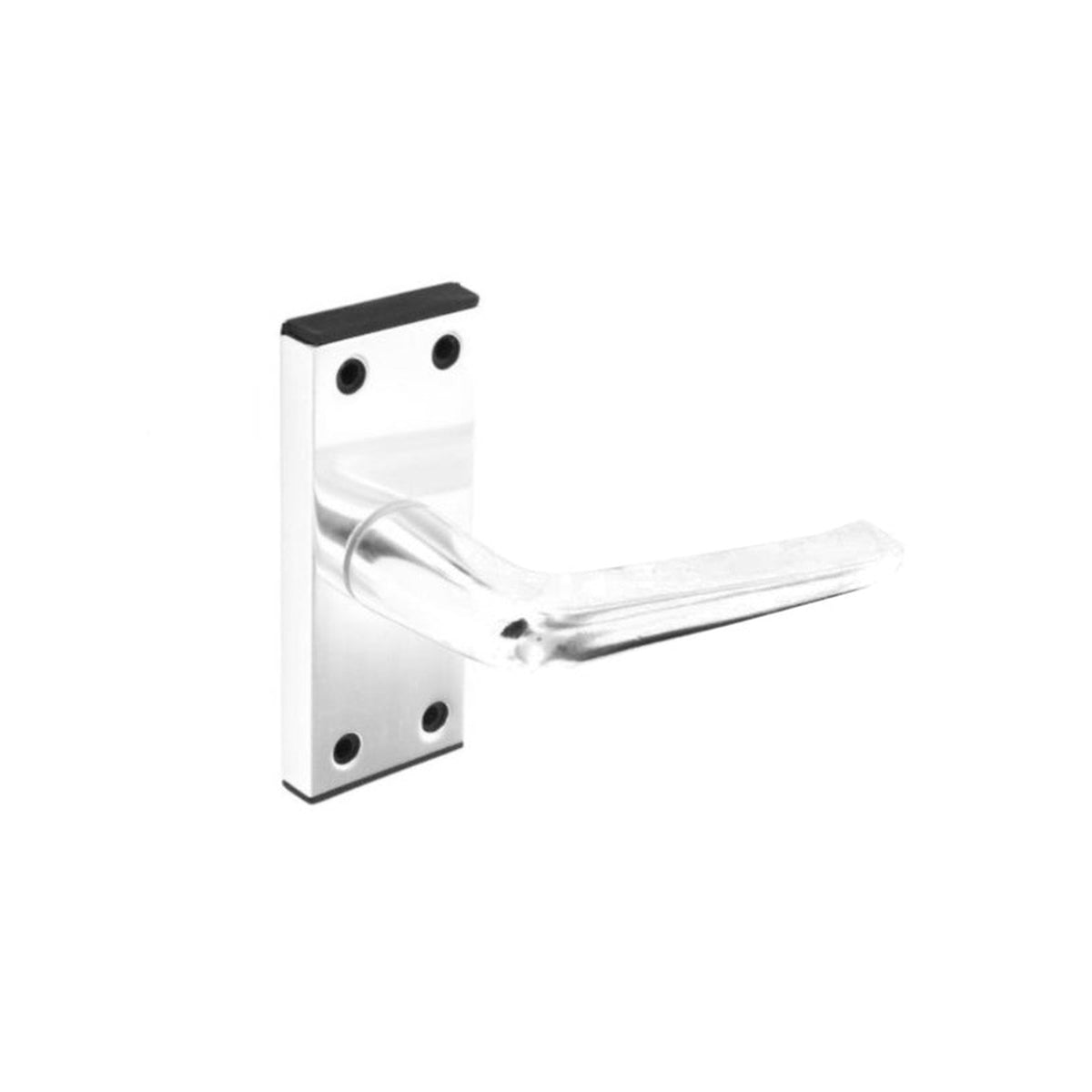 Securit bright silver aluminium latch handles 100mm pair