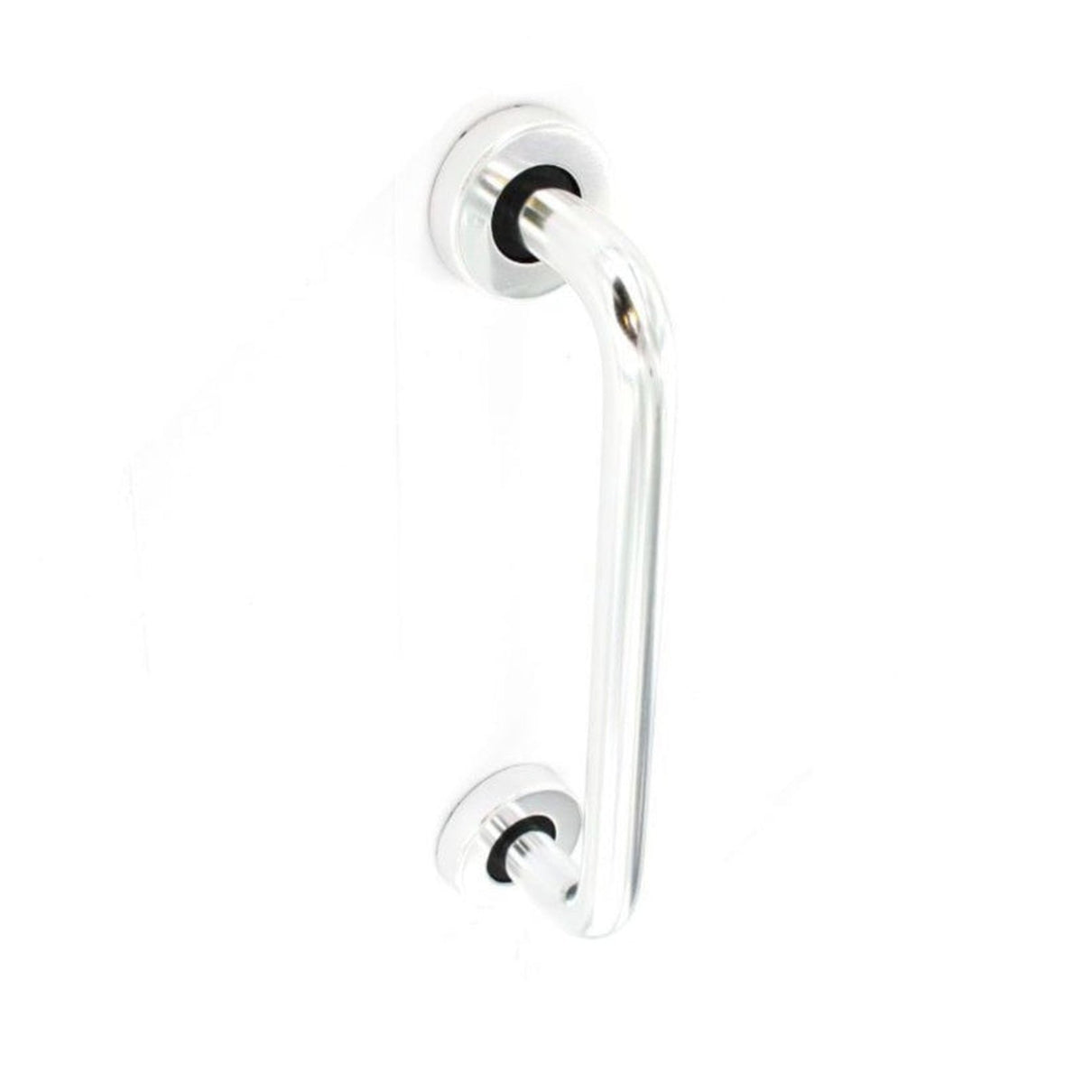 Securit polished aluminium 300mm round bar pull handle with roses