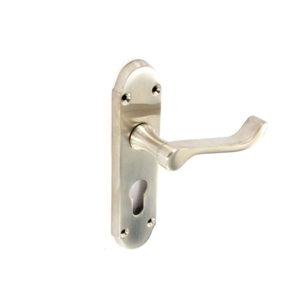 Securit BN satin chrome euro lock handles pair