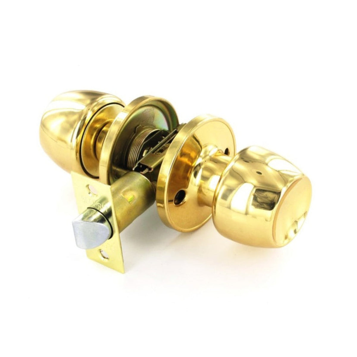 Securit brass passage knob set