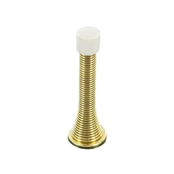 Securit brass plated 75mm spring door stop