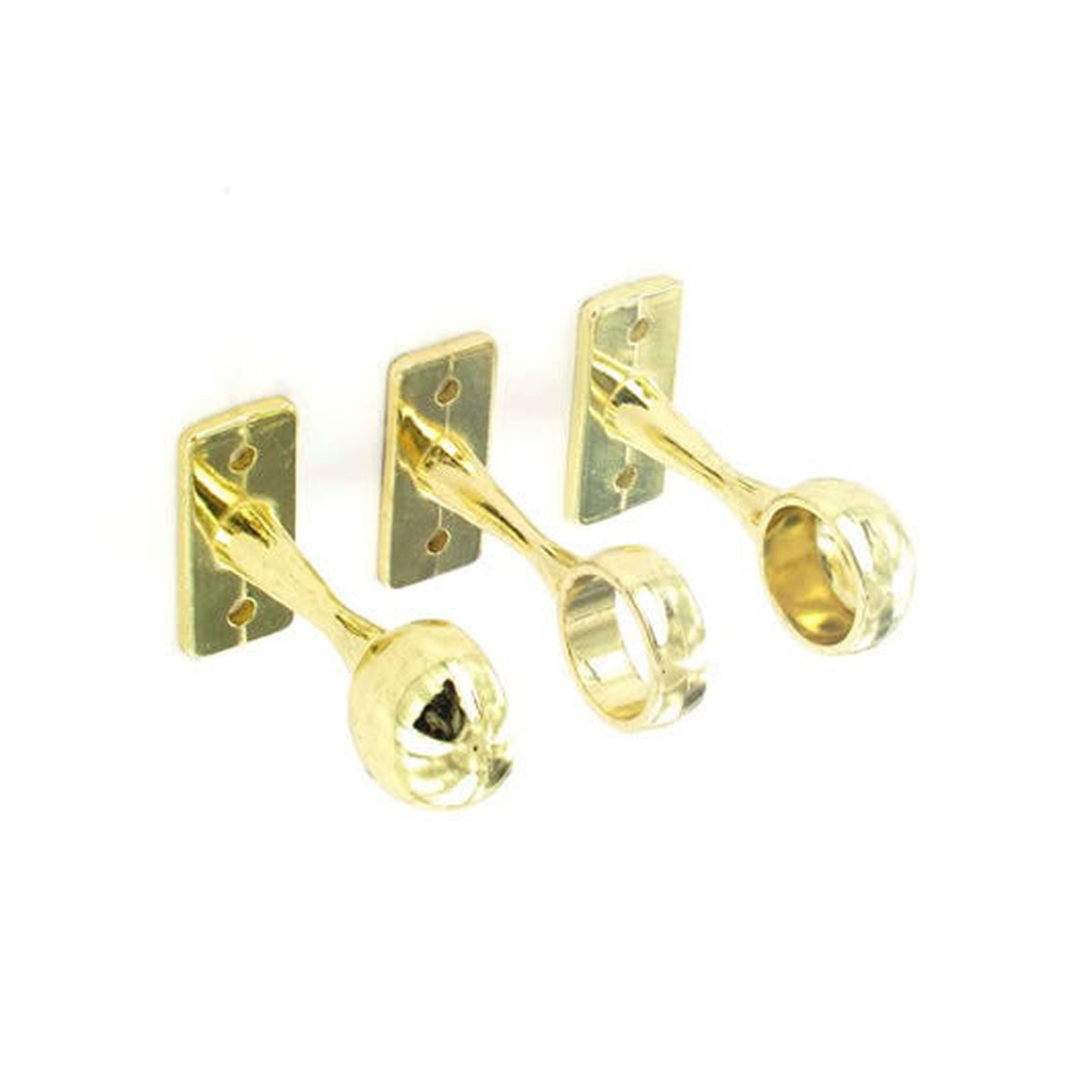 Securit 19mm brass plated centre and end tube brackets