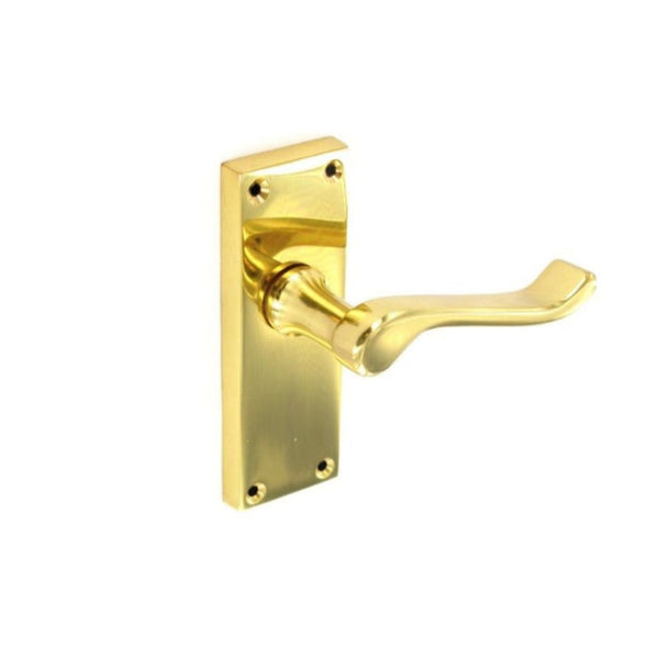 Securit brass scroll latch handles 120mm pair