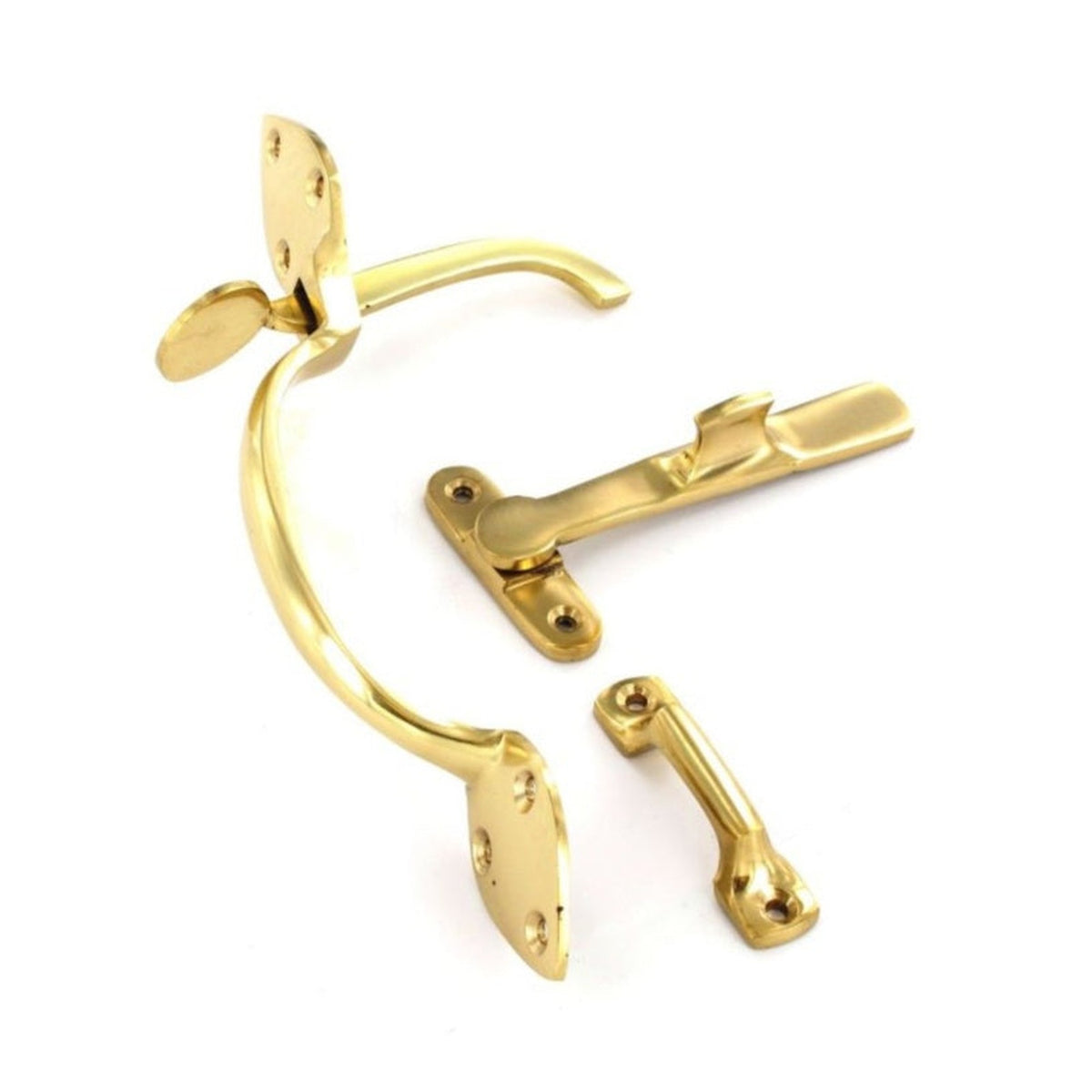 Securit brass Suffolk latch set 200mm pack of 3