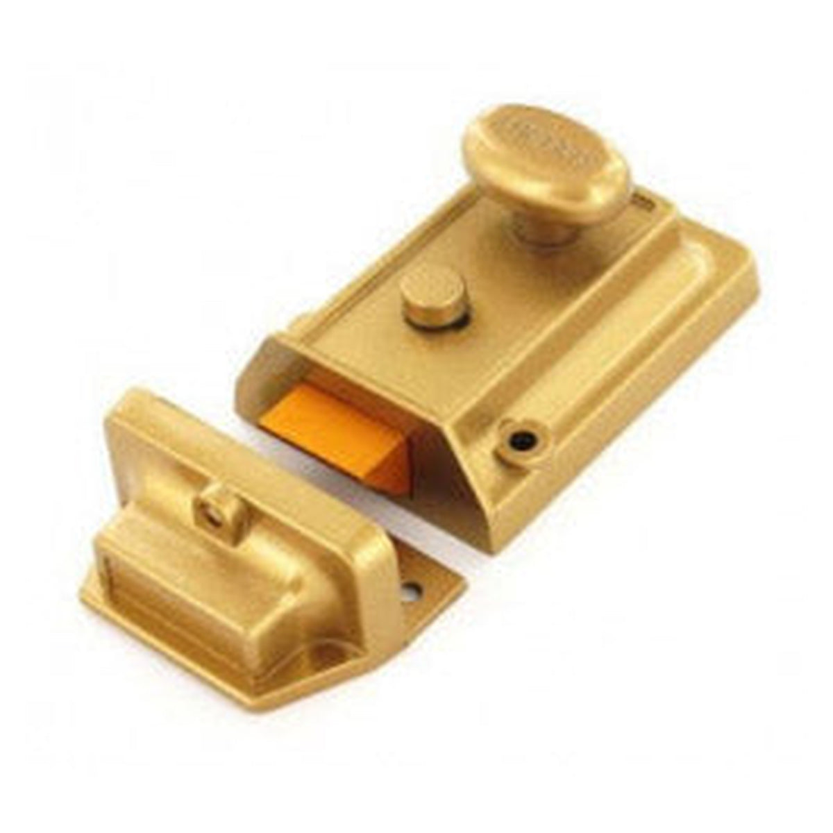 Securit champagne finish nightlatch with brass cylinder