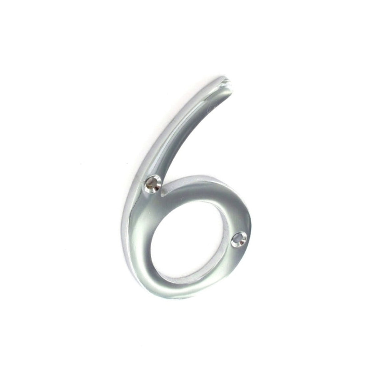 Securit polished chrome numeral 6, 75mm