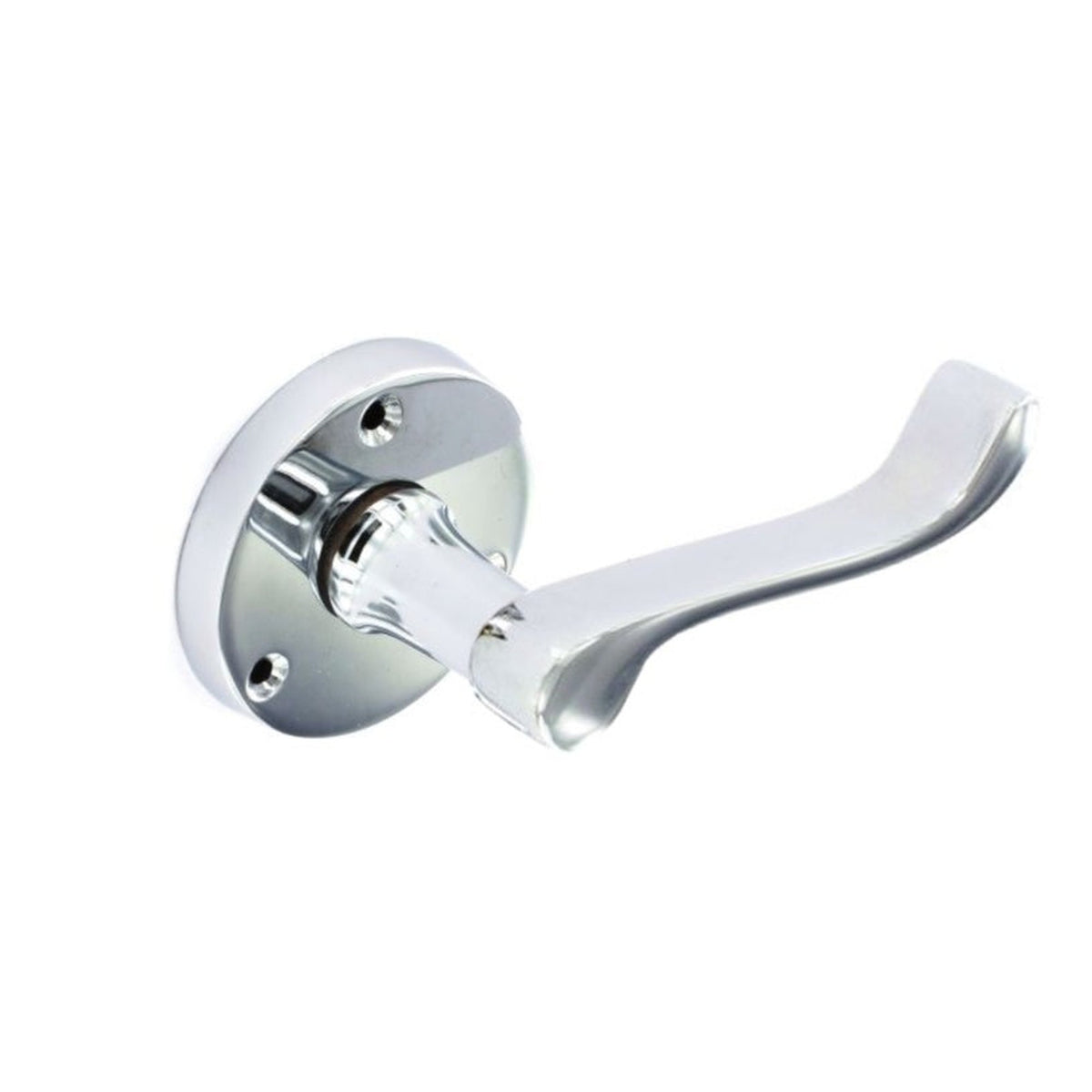 Securit chrome round latch handles 60mm, pair