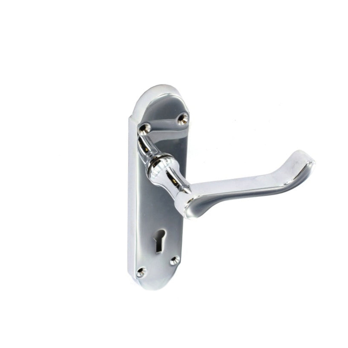 Securit chrome shaped lock handles, pair 170mm