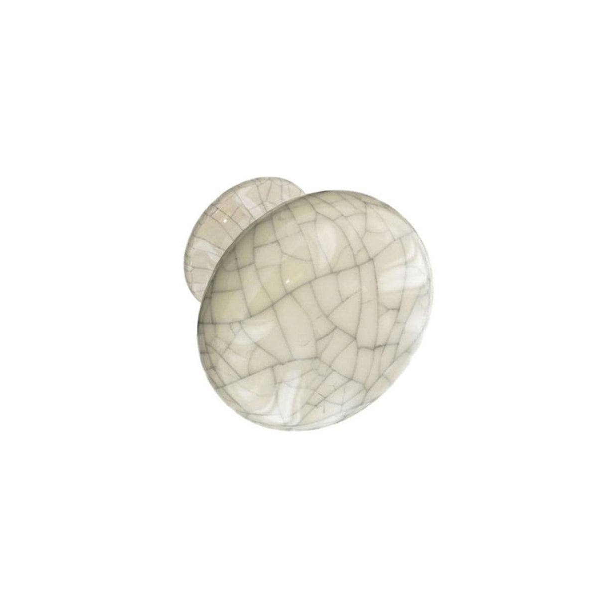 Pair of Securit cracked white ceramic cabinet knobs 35mm