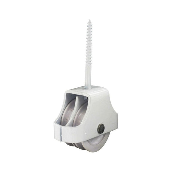 Securit white double screw-in pulley 45mm