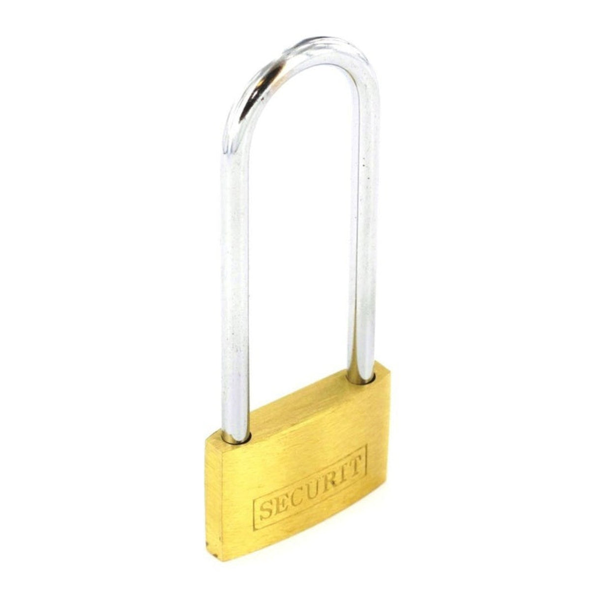 Securit Egret long shackle brass padlock 40mm