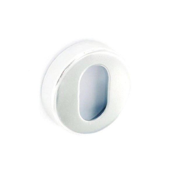 Pack of 2 Securit aluminium oval lock escutcheons 50mm