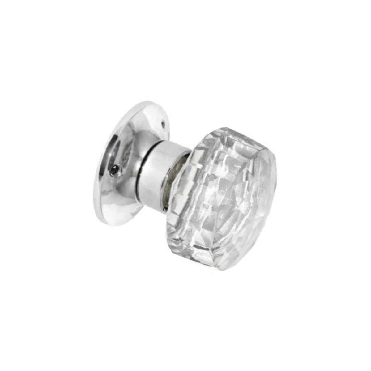 Securit faceted glass mortice knobs 65mm, pair
