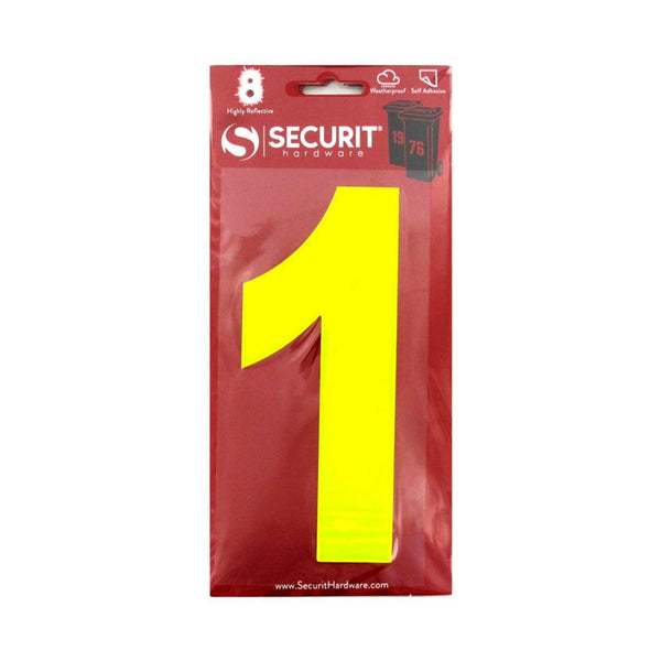 Securit hi vis self adhesive wheelie bin number 1