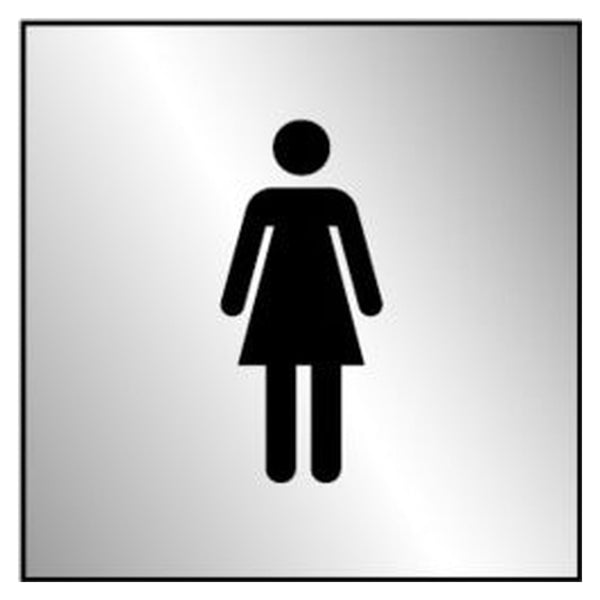 Securit metal lady symbol sign, 100 x 100mm