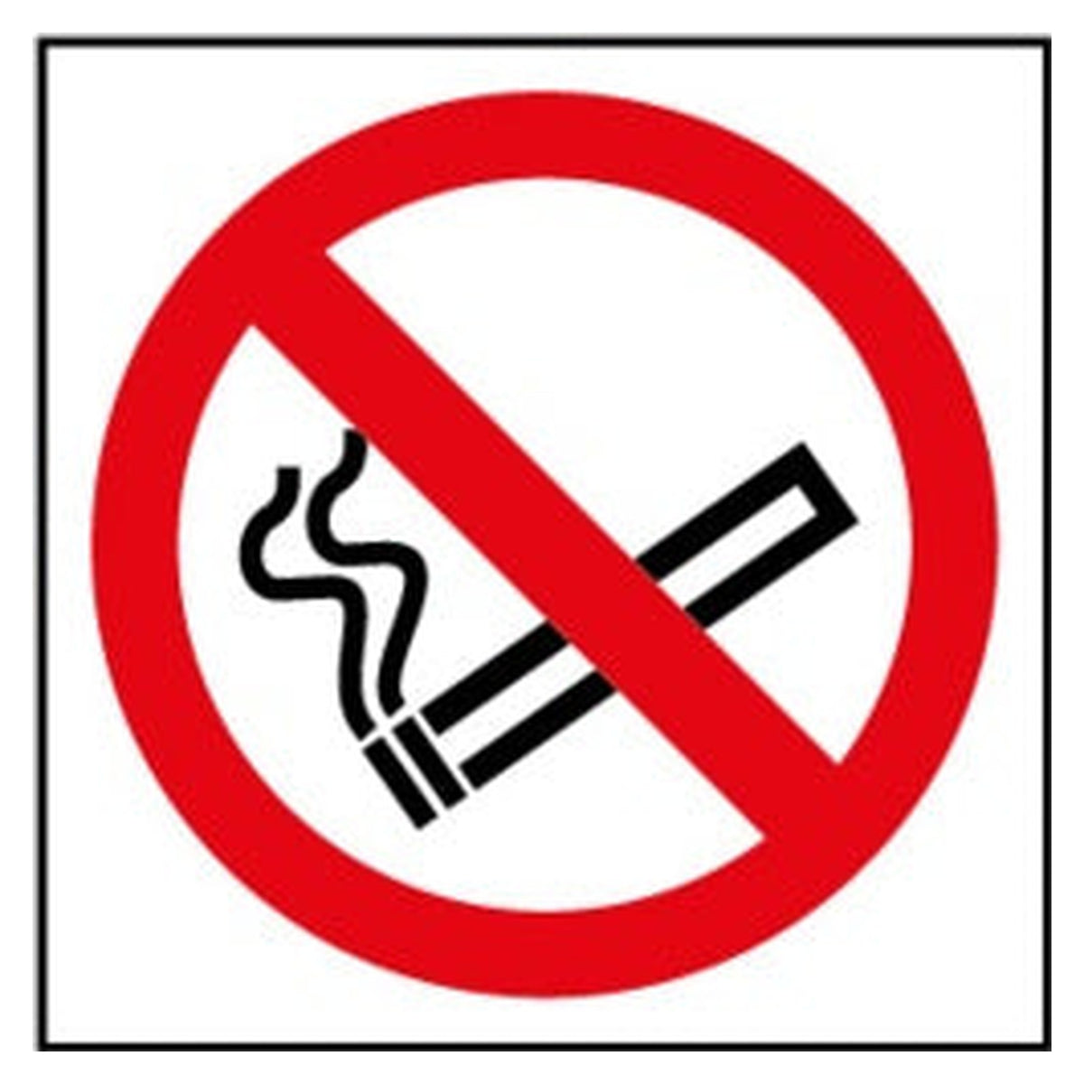 Securit no smoking symbol signs, 100 x 100mm, pack of 2