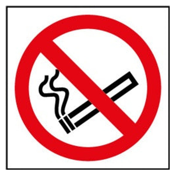 Securit no smoking symbol signs, 100 x 100mm, pack of 2