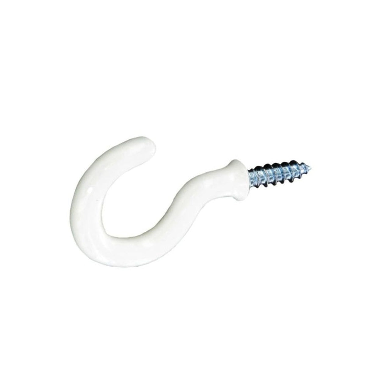 Securit white plastic covered cup hooks, pack of 5