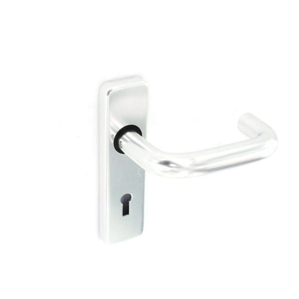 Securit polished aluminium lock handles, pair, 150mm