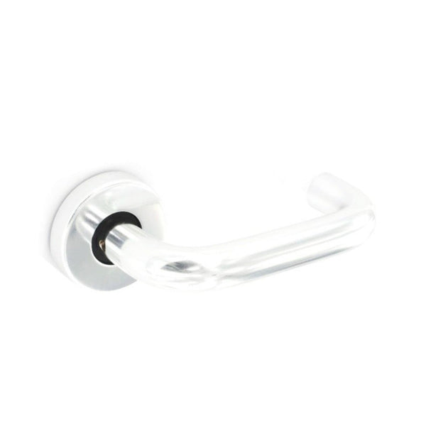 Securit polished aluminium rose latch handles, pair