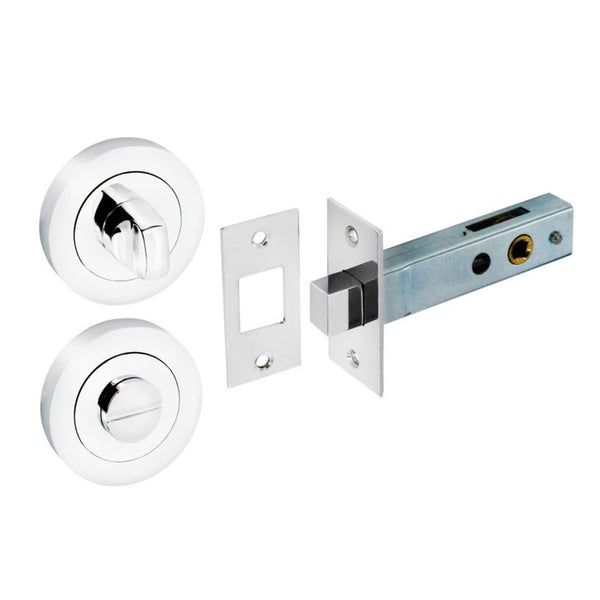 Securit polished chrome bathroom turn deadlock